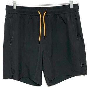 Maamgic Black Swim Shorts Bottoms Mens M Orange Drawstring Vacation Summer Surf